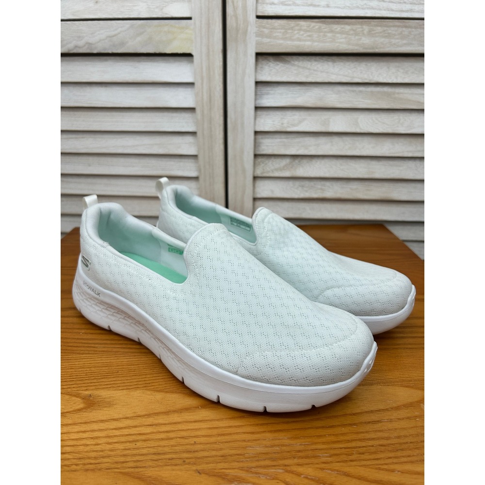 Skechers GoWalk Joy 11 White Womens Slip On Walking Shoes Comfort Sneakers Flats